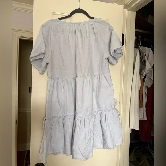 Madewell Linen-blend Lorelei Tiered Mini Dress - Picture 2 of 4